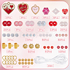 Valentine's Day Theme DIY Alloy Enamel Charm & Glass Beads Double-layer Stretch Bracelet Making Kits DIY-SC0028-70-2