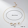Stainless Steel Heart Bib Necklace with Imitation Pearl Beaded Chains for Women TT5673-4