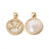 Rack Plating Brass Shell Pendants KK-D087-25G-11-1