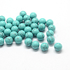 Round Dyed Synthetic Turquoise Beads G-Q450-11-1