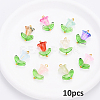 10Pcs Glass Pendants PALLOY-YW00040-10-1