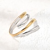 304 Stainless Steel Cuff Open Rings for Women SA-CBA82C8-08GP-2