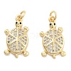 Brass Pave Clear Cubic Zirconia Pendants KK-U009-12B-G-1