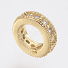 Brass Micro Pave Cubic Zirconia Rondelle Wheel European Beads LS-ZIRC-F083-094G-RS-2