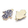 Printed Light Gold Tone Alloy Pendants ENAM-N056-206D-1