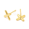 Brass Hollow Out Initial Letter Stud Earrings for Women EJEW-A044-01G-X-2