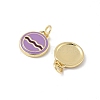 Brass Enamel Charms KK-Q039-18G-2
