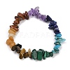 Chakra Natural Mixed Gemstone Chips Stretch Bracelets for Women BJEW-JB11633-01-2
