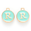 Golden Plated Alloy Enamel Charms X-ENAM-S118-05R-1
