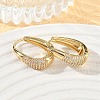 Brass Micro Pave Cubic Zirconia Hoop Earrings KK-CBA30C7-01G-3