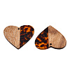 Transparent Resin & Walnut Wood Pendants RESI-TAC0017-73-B01-3