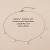 Stainless Steel Imitation Pearl Cable Chain Bib Necklaces for Women GX8162-1-1