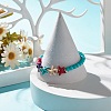 Synthetic Turquoise(Dyed) Starfish Stretch Bracelet BJEW-JB07702-03-2