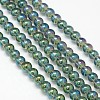 Electroplate Crystal Glass Round Beads Strands EGLA-F037-6mm-A04-2