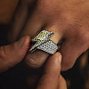 Brass Micro Pave Cubic Zirconia Finger Rings for Men WG532F7-01-2