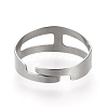 Adjustable 304 Stainless Steel Finger Ring Settings X-STAS-R094-18-3