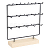 3-Tier 15-Hook Iron Earring Display Card Stands EDIS-WH0016-053A-1