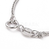 Anti-Tarnish Rhodium Plated 925 Sterling Silver Wheat Chains Necklace for Women STER-I021-03B-P-3