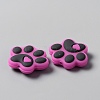 Dog Paw Print Food Grade Eco-Friendly Silicone Beads SIL-WH0008-45E-2