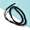 Natural Black Onyx(Dyed & Heated) Beads Strands G-G085-B44-02-2