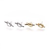 Brass Stud Earrings EJEW-F809-02-1