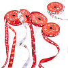 6Rolls 6 Styles Christmas Polyester Printed Ribbon OCOR-TA0003-43-3