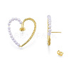 Heart Brass Stud Earring for Women EJEW-N011-103-3