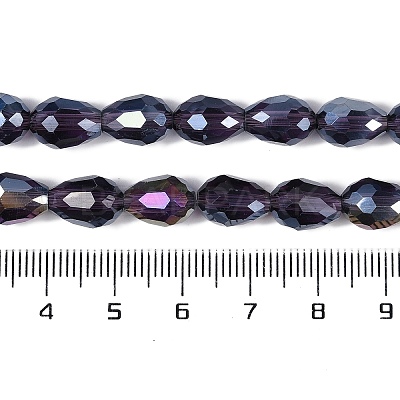 Transparent Electroplate Glass Beads Strands EGLA-N013-T4mm-B06-1