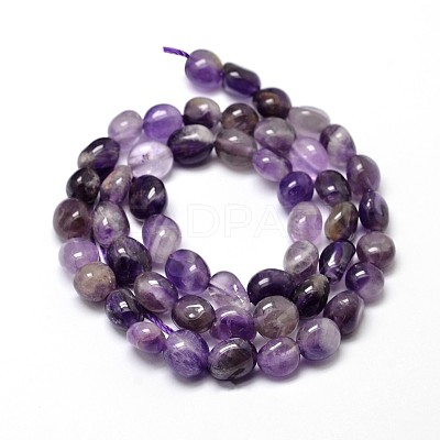 Natural Chevron Amethyst Smooth Nuggets Beads Strands G-J335-08-1
