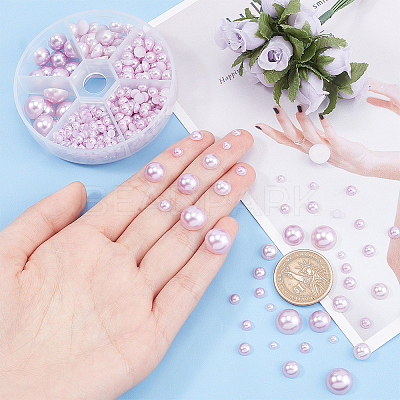 1Box ABS Plastic Imitation Pearl Dome Cabochons SACR-PH0001-11-1