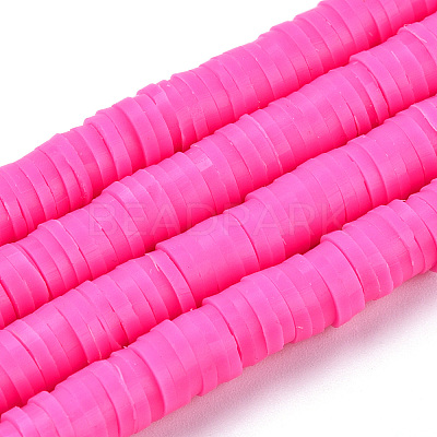 Flat Round Handmade Polymer Clay Beads CLAY-R067-6.0mm-31-1