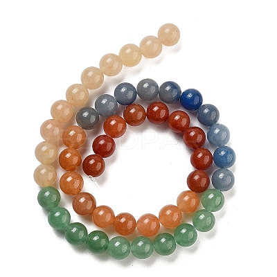 Natural Yellow/Green/Blue/Red Aventurine Beads Strands G-B095-A03-03-1
