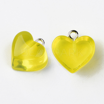 Transparent Resin Pendants X-RESI-R429-30G-1