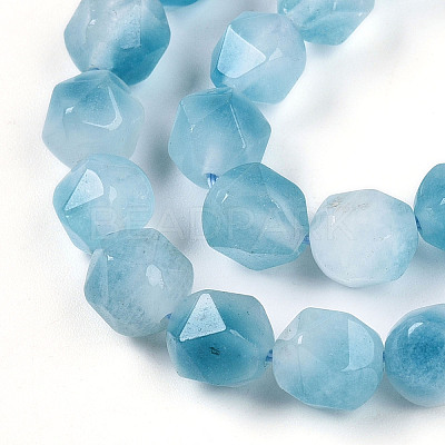 Dyed Natural White Jade Beads Strands G-T139-8mm-45X-1