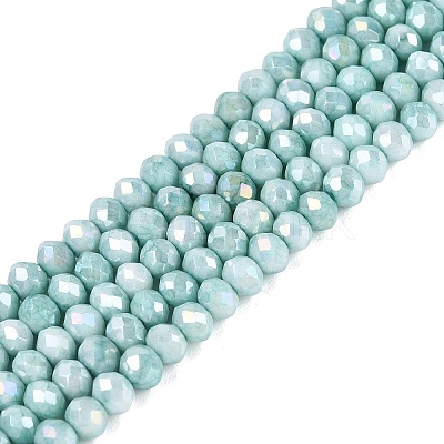 Anti-Tarnish Electroplate Rondelle Glass Beads Strands EGLA-T021-3mm-17-06-1