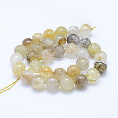 Natural Dendritic Quartz Beads Strands G-J373-01-12mm-1