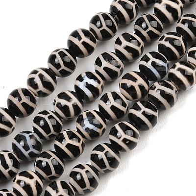 Tibetan Style dZi Beads Strands G-G328-A04-8mm-1
