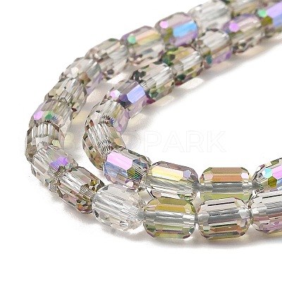 Electroplate Transparent Glass Beads Strands GLAA-C029-02A-06-1