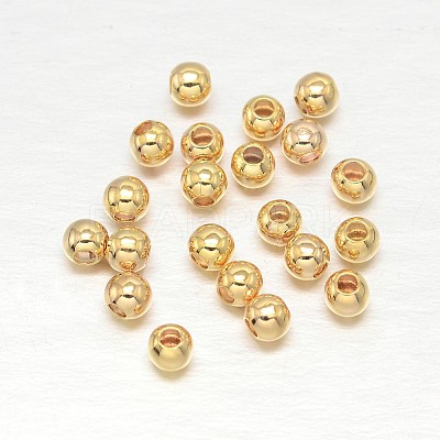 Real Gold Plated Brass Round Spacer Beads Y-KK-L147-197-2.5mm-NR-1