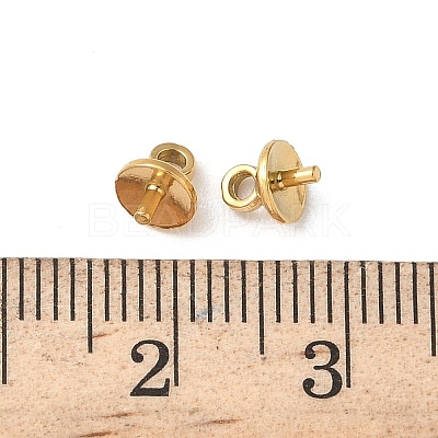 304 Stainless Steel Cup Pearl Peg Bails Pin Pendants STAS-L300-004C-G-1