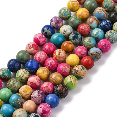 Dyed Natural Regalite/Imperial Jasper/Sea Sediment Jasper Beads Strands X-G-B124-C02-11-1
