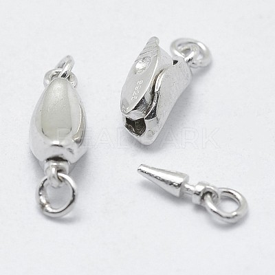 Anti-Tarnish Rhodium Plated 925 Sterling Silver Box Clasps LS-STER-F037-032P-1