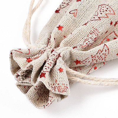 Christmas Theme Cotton Fabric Cloth Bag ABAG-H104-B02-1