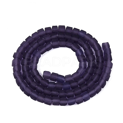 Transparent Frosted Glass Beads Strands GLAA-N072-01A-A15-1