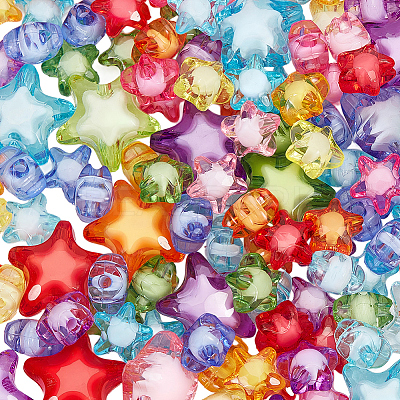 250Pcs 2 Styles Transparent Acrylic Beads TACR-SP0001-37-1