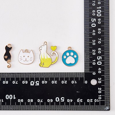 32Pcs 16 Style Alloy Enamel Pendants ENAM-SZ0003-11-1