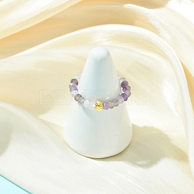 Natural Mixed Gemstone Beads Finger Rings RJEW-JR01074-1