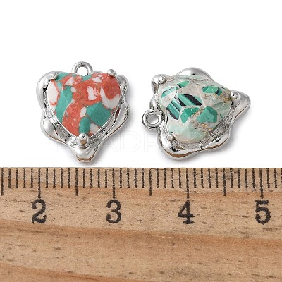 Brass Glass Charms KK-D355-01P-1