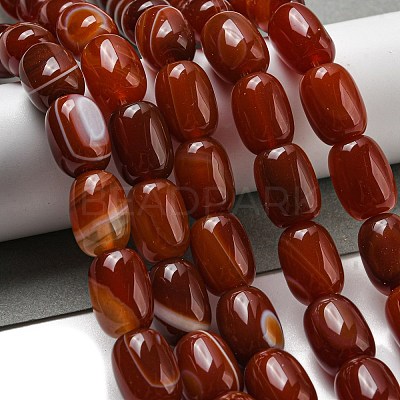 Natural Banded Agate/Striped Agate Beads Strands G-A223-D12-01C-1