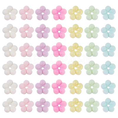 60Pcs Flocking Opaque Acrylic Beads FIND-GA0008-13-1